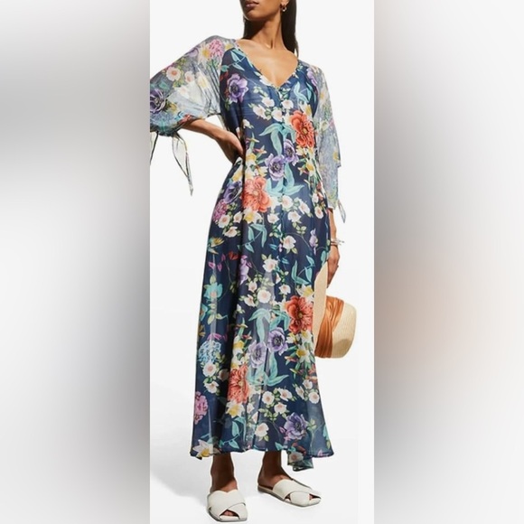 JOHNNY WAS SUNRISE LONG DRESS NWT L - Picture 1 of 12